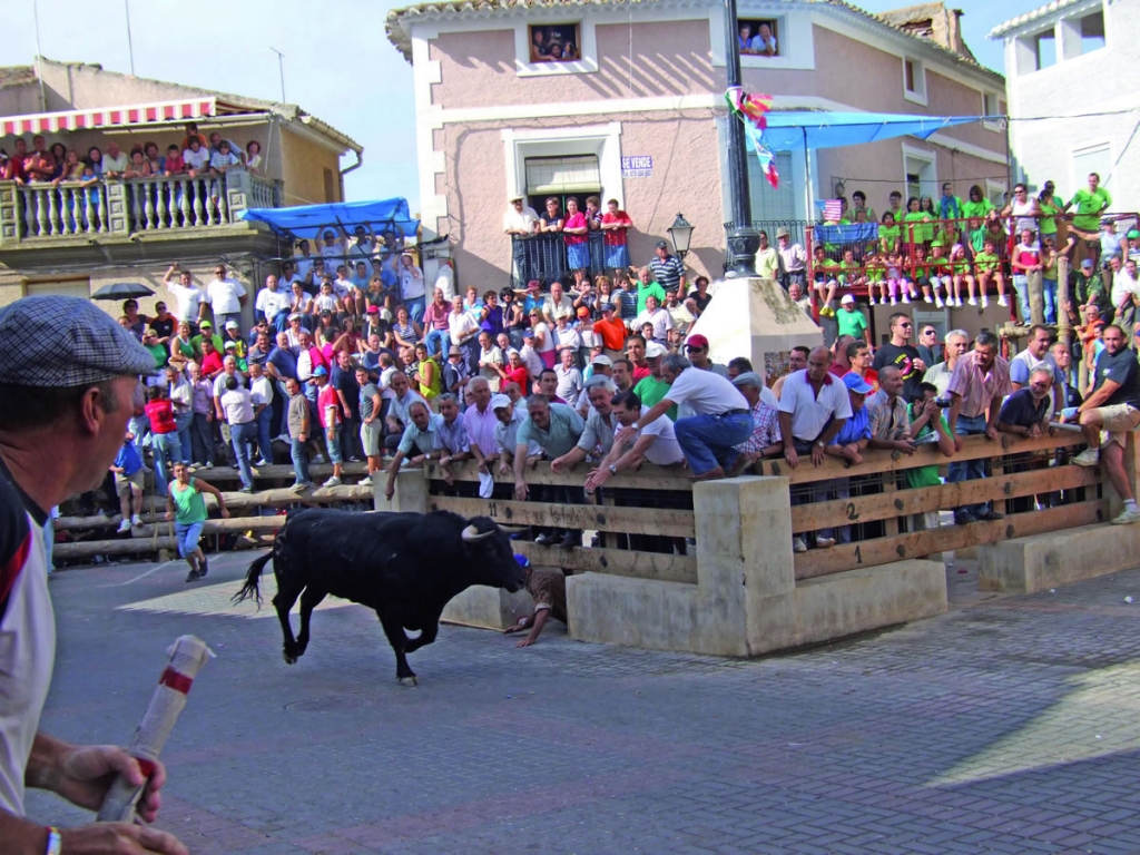 Encierros durante las fiestas de Ayna.